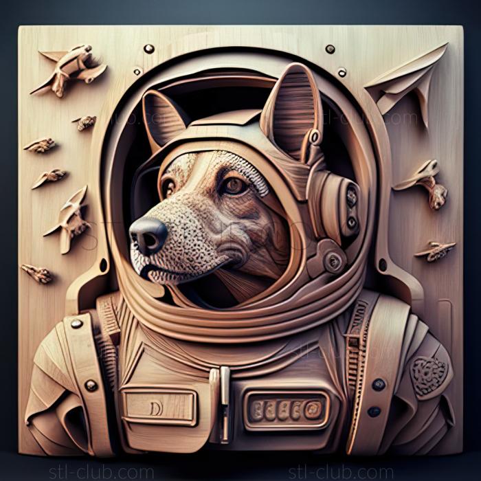 3D model st Asterisk cosmonaut dog famous animal (STL)